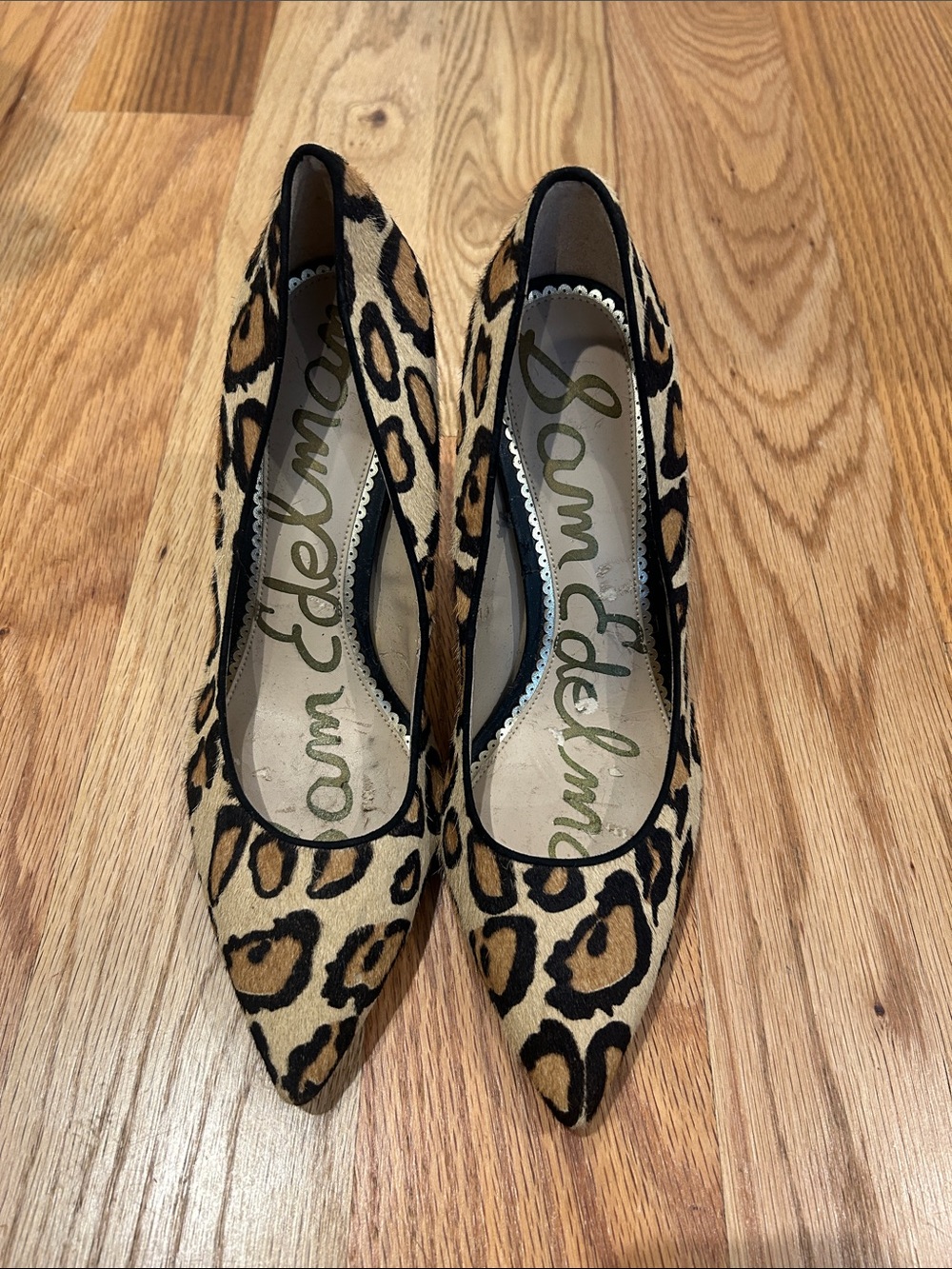 Sam Edelman Leopard Print Pointed Pumps - Black/Tan